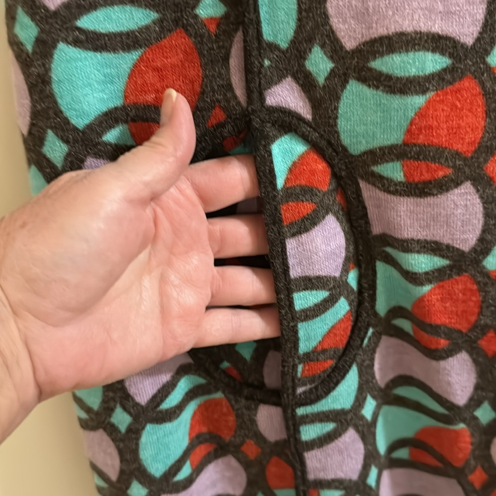 Geometric Patterned Short Sleeved Fall Dress - image 8